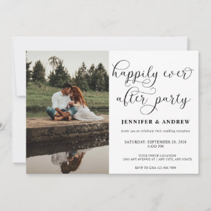 Simple Script Photo Reception Wedding Invitation