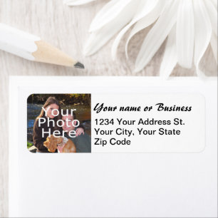 Simple Script Photo Return Address Label