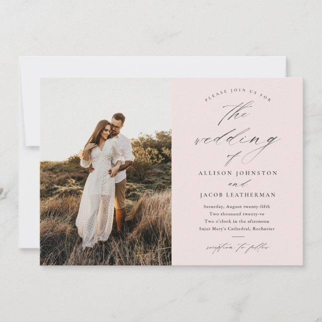 Simple Script Photo Wedding Invitation (Front)