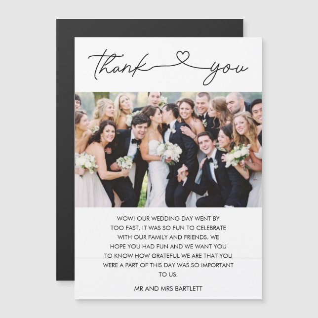 Simple Script Photo Wedding Thank You (Front/Back)