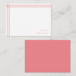 Simple Script Pink 2 Side Double Border Card
