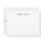 Simple script pink border personalized stationery