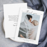 Simple Script Portrait Photo Wedding  Thank You Card<br><div class="desc">Simple Script Portrait Photo Wedding Thank You Card. The back includes a thank you message from the couple or you can remove it if you prefer to hand write your thank you.</div>