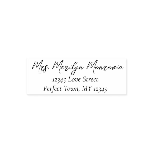 Simple Script Return Address & Phone Number Self-inking Stamp (Design)