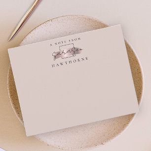 Simple Script Rose Gold Personalized Stationery Card