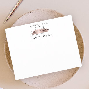 Simple Script Rose Gold Personalized Stationery Card