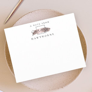 Simple Script Rose Gold Personalized Stationery Card