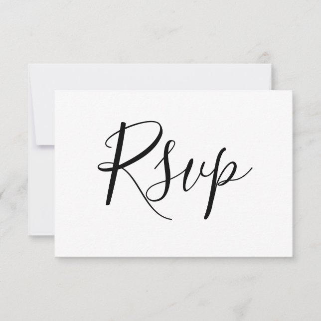 Simple Script RSVP White Cards For Wedding (Front)