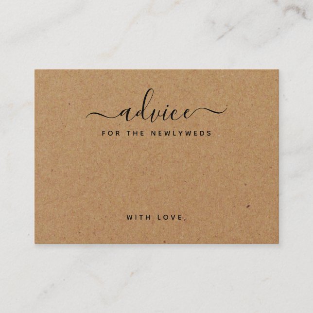 Simple Script Russe Country Kraft Cartes de consei (Devant)