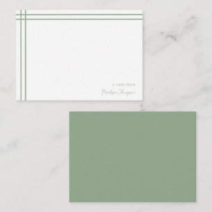 Simple Script Sage Green 2 Side Double Border Card
