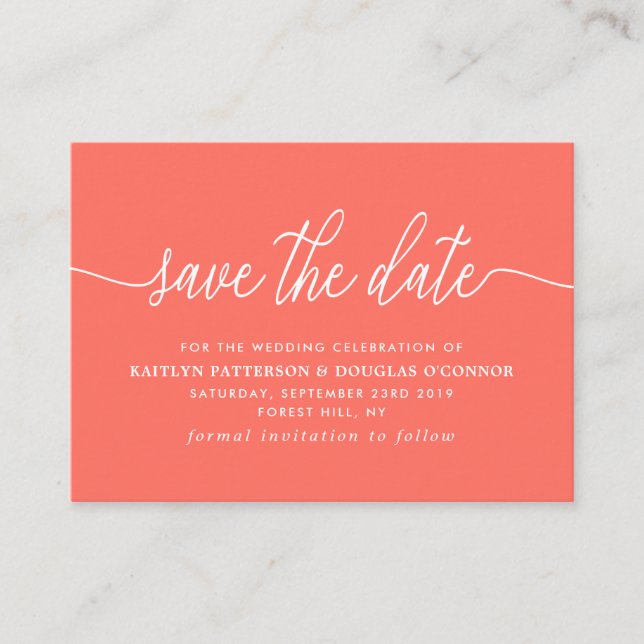 Simple Script Save The Date Enclosure Card (Front)