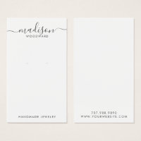Simple Script Signature Earring Display Card