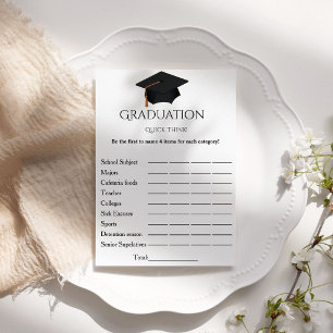 Simple script think quick graduation party game invitation