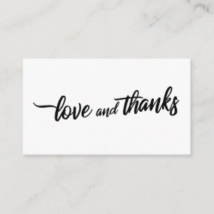 Simple Script Typography Love & Thanks Insert Card