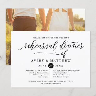Simple Script Typography   Photo Rehearsal Dinner Invitation