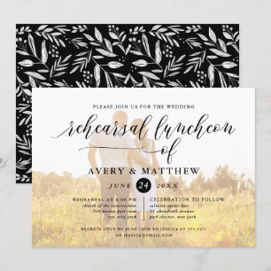 Simple Script Typography Photo Rehearsal Luncheon Invitation