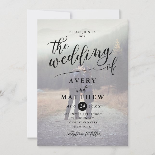 Simple Script Typography | Photo Wedding Invitation (Front)