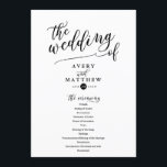 Simple Script Typography | Wedding Ceremony Program<br><div class="desc">Elegant,  stylish and modern this black and white wedding program featuring styled script lettering. Personalize with your details using the template fields provided. Be sure to visit the collection to see more items that coordinate!</div>