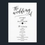 Simple Script Typography | Wedding Ceremony Program<br><div class="desc">Elegant,  stylish and modern this black and white wedding program featuring styled script lettering. Personalize with your details using the template fields provided. Be sure to visit the collection to see more items that coordinate!</div>
