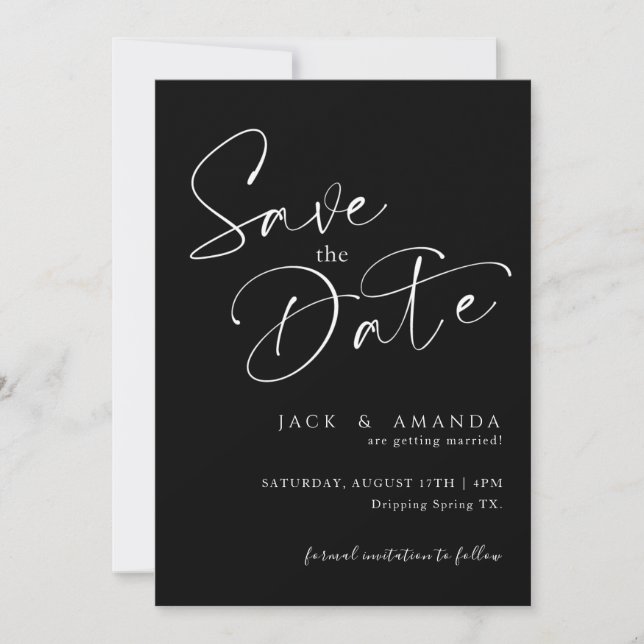 Simple Script typography Wedding save the date (Front)