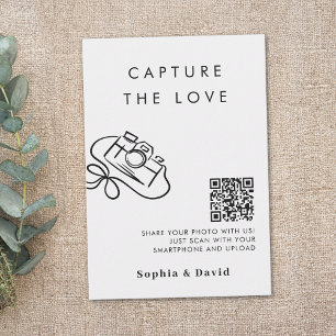 Simple Script Wedding Capture The Love QR Code  Enclosure Card