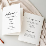 Simple script wedding folded program<br><div class="desc">A very simple and elegant typography that will suit your chic wedding! Fully customizable colours.</div>