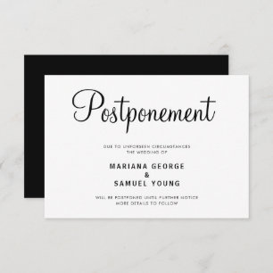 Simple Script Wedding Postponement Announcement