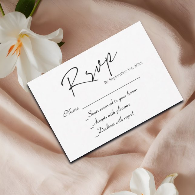 Simple Script Wedding RSVP Card (Creator Uploaded)