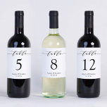 Simple Script Wedding Table Number Wine Bottle<br><div class="desc">Minimalist Simple | Personalized Wine Bottle Table Number Labels (1) Single Label Size: approx. 3.25" x 4.25" on the 14" x 14" decal sheet. (2) You are able to enter up to 12 table numbers. (3) It takes a while to update the preview. (4) For further customization, please use Zazzle's...</div>