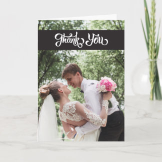 Simple Script Wedding Thank You Folded Note Card