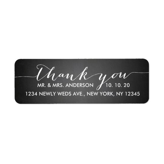 Simple Script Wedding Thank You Return Address Label