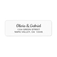 Simple Script. White black Wedding Return Address