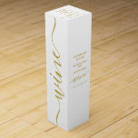 Simple Script - White & Gold Wine Box<br><div class="desc">Simple Script - White & Gold Wine Box By The Business Card Store.</div>