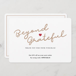 Simple Script with Heart - Business Thank You Card