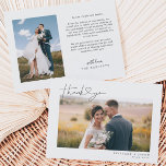 Simple Script with Heart Wedding Photo Thank You Card<br><div class="desc">Elegant and simple wedding thank you template 2-sided card featuring a hand lettered typography script text with a heart between the words. This casual script and the white space gives a simple and minimalistic feel. Customize this product by inserting your own wedding photo and editing the message on the back...</div>