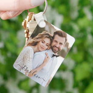 Simple Scripty True Love Photo Keychain