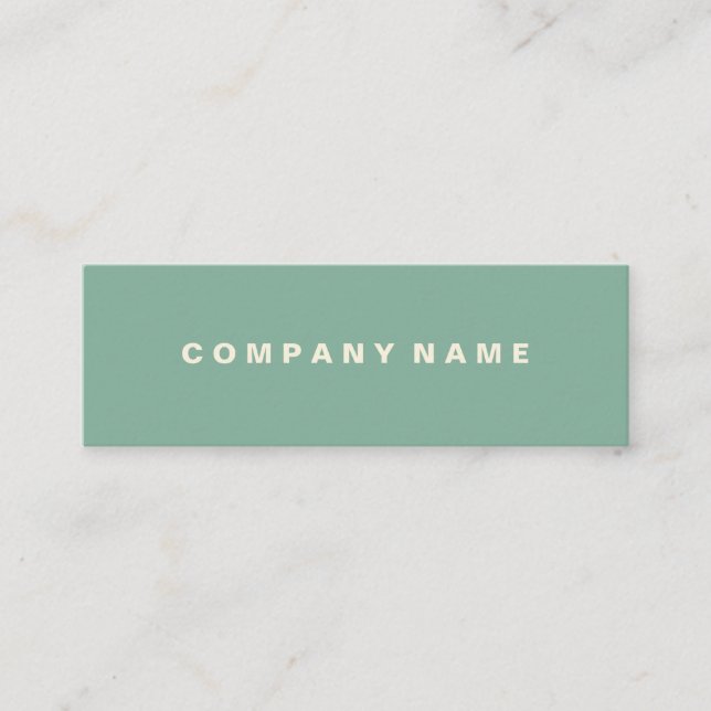 Simple Sea Foam Green Mini Business Card (Front)