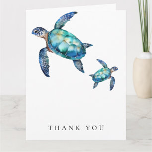 Simple Sea Turtle Folded Thank You 