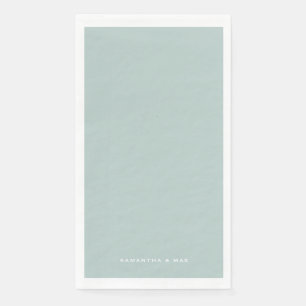 Simple Seafoam Couple Names Modern Guest Napkin