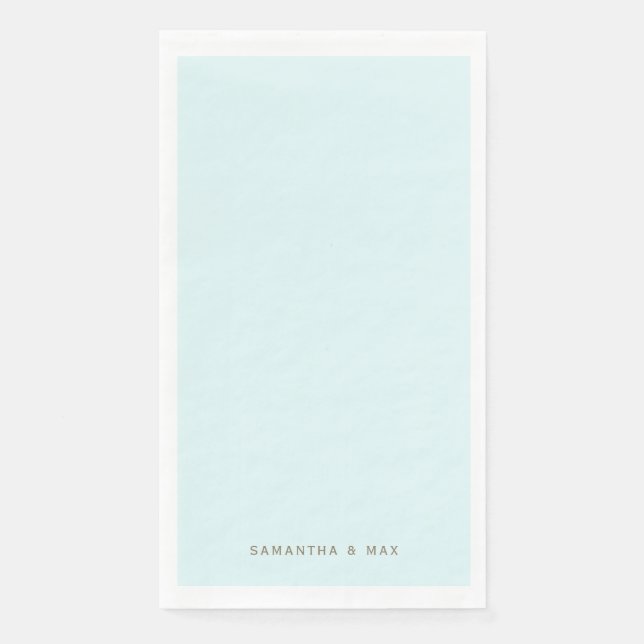 Simple Seafoam Personalized Modern Guest Paper  Napkin (Front)