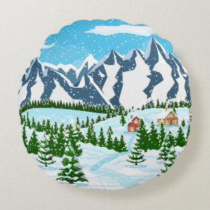 Simple seamless background - old fashion hand-draw round pillow