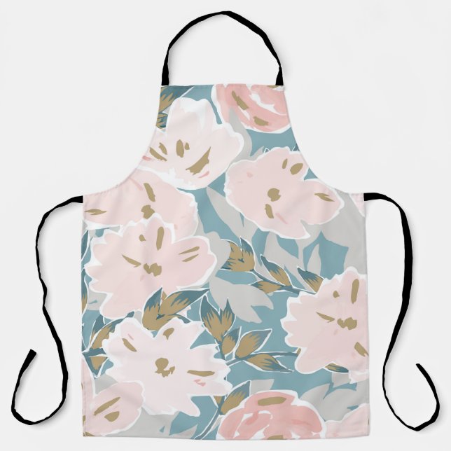 Simple seamless pattern of hand drawn gouache flow apron (Front)