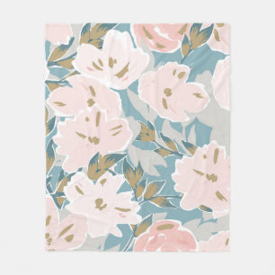 Simple seamless pattern of hand drawn gouache flow fleece blanket