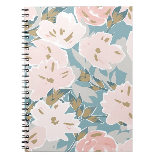 Simple seamless pattern of hand drawn gouache flow notebook (Front)