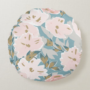 Simple seamless pattern of hand drawn gouache flow round pillow