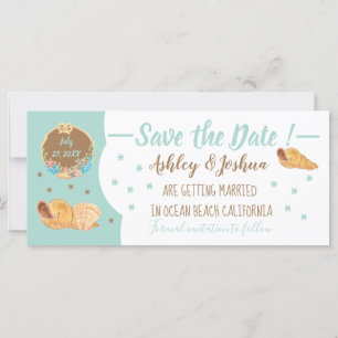 Simple Seashells Beach Enregistrer la carte Date