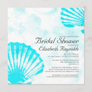 Simple Seashells Destination Bridal Shower Invite