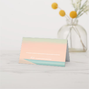Simple seaside folded place card