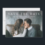 Simple Serif | Elegant Classic Text and Photo Save The Date<br><div class="desc">These simple and elegant save the date cards feature your full bleed photo, along with classic white serif text and a soft grey back.</div>