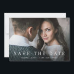 Simple Serif | Elegant Classic Text and Photo Save The Date<br><div class="desc">These simple and elegant save the date cards feature your full bleed photo, along with classic white serif text on the bottom, and a soft grey back.</div>